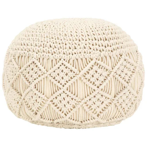 Pufe Artesanal Macramé 45x30 cm Algodão