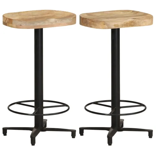 Bancos de Bar   66 cm Madeira de Mangueira Maciça (2 pcs)