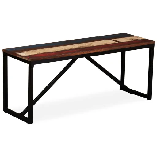 Banco em Madeira Recuperada Maciça 110x35x45 cm