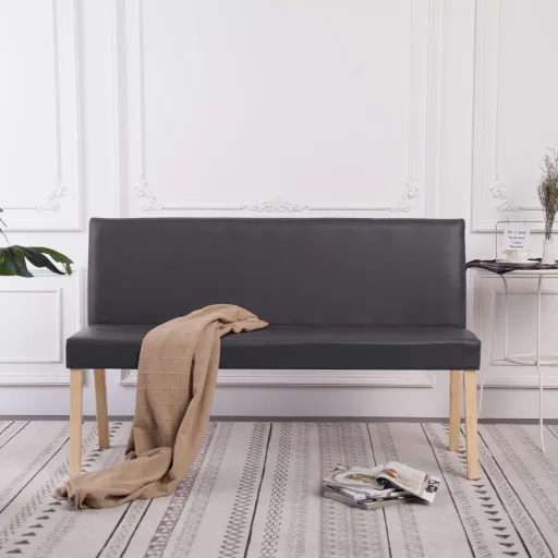 Banco 139,5 cm Couro Artificial Cinzento