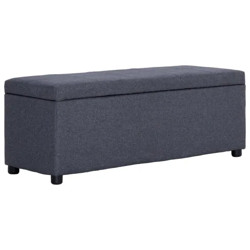 Banco c/ Compartim. Arrumação 116 cm Poliéster Cinzento-Escuro