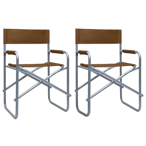 Cadeiras de Realizador   Aço Castanho (2 pcs)
