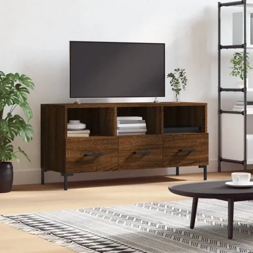 Móvel de TV 102x36x50 cm Derivados de Madeira Carvalho Castanho