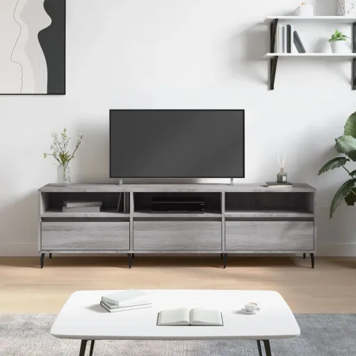 Móvel de TV 150x30x44,5 cm Derivados de Madeira Cinzento Sonoma