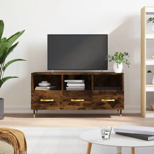 Móvel de TV 102x36x50 cm Derivados de Madeira Carvalho Fumado