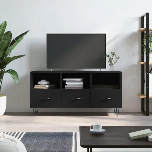 Móvel de TV 102x36x50 cm Derivados de Madeira Preto