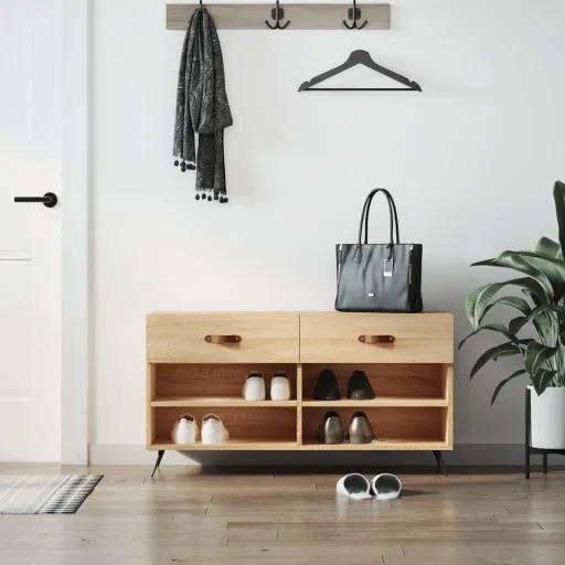Banco Sapateira 102x35x55 cm Deriv. Madeira Carvalho Sonoma