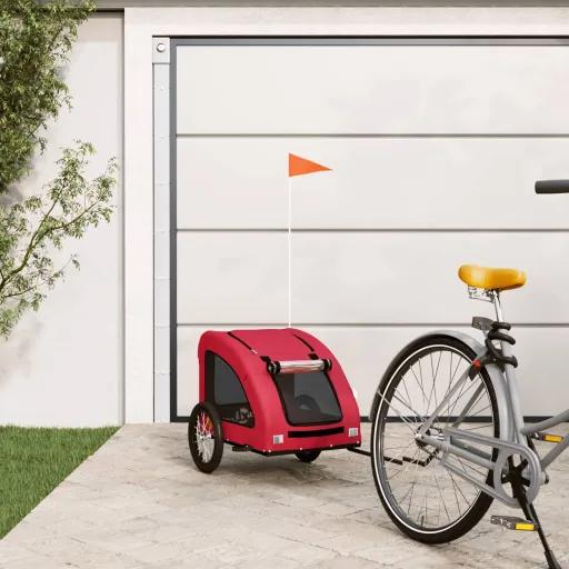 Reboque Bicicleta Animais Tecido Oxford/Ferro Vermelho
