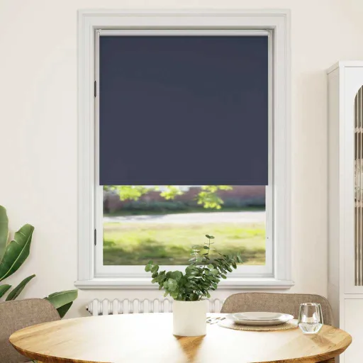 Cortina de Rolo Blackout 84,4x175 cm, Largura do Tecido 80 cm, Cor Náutica.