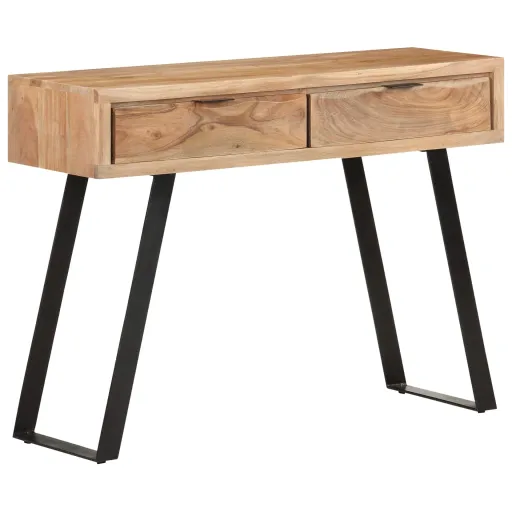 Mesa Consola 100x35x76 cm Acácia Maciça c/ Arestas Vivas