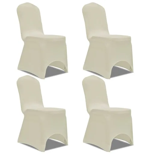 Capa Extensível para Cadeira   Creme (4 pcs)