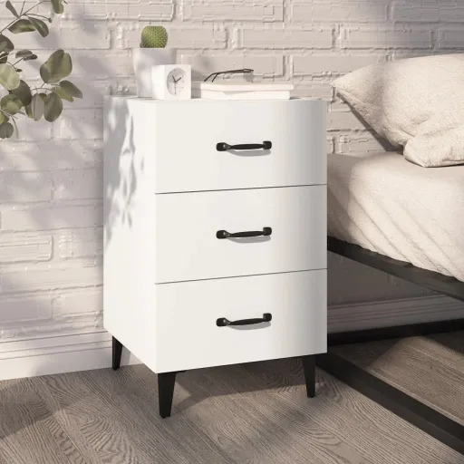 Mesa de Cabeceira 40x40x66 cm Derivados de Madeira Branco