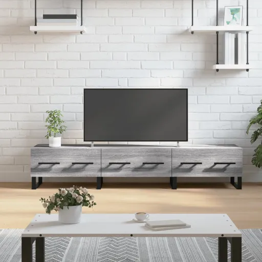 Móvel de TV 150x36x30 cm Derivados de Madeira Cinzento Sonoma