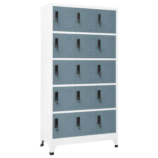 Cacifo 90x40x180 cm Aço Cinzento-Claro e Cinzento-Escuro