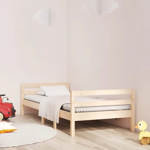 Cama Sem Colchão 90x200 cm Madeira de Pinho Maciça