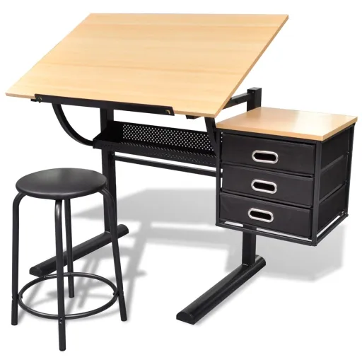 Mesa de Desenho Inclinável com Banco