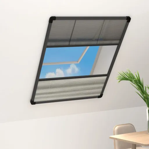 Tela Anti-Insetos Plissada Janela Quebra-Luz Alumínio 80x120cm