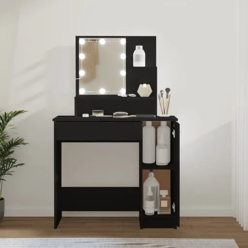 Toucador com Luzes LED 86,5x35x136 cm Preto