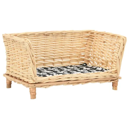 Cesto para Cães com Almofadão 50x33x30 cm Salgueiro Genuíno