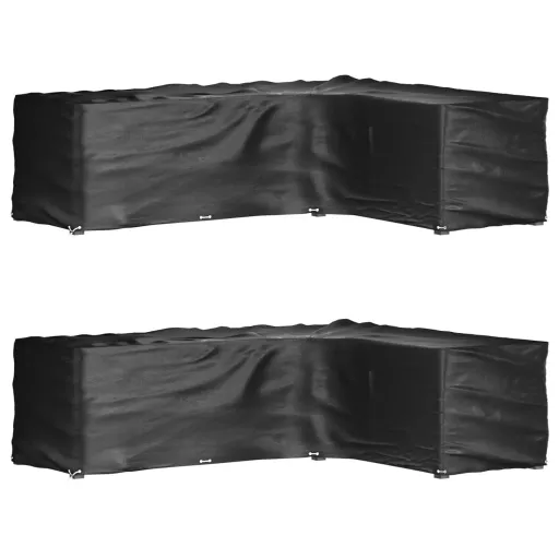Capas p/ Mobília Jardim Forma de L   18 Ilhós 285x220x80 cm (2 pcs)