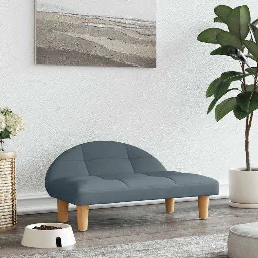 Cama para Cães 70x52x30 cm Tecido Cinzento-Escuro
