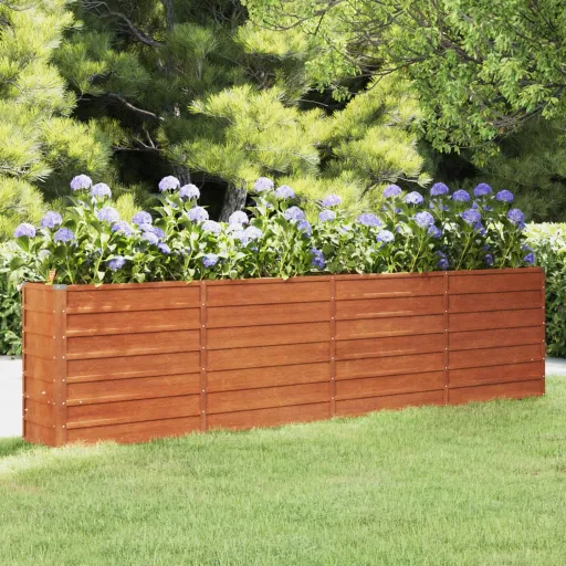 Canteiro de Jardim 320x40x77 cm Aço Corten Cor Enferrujado
