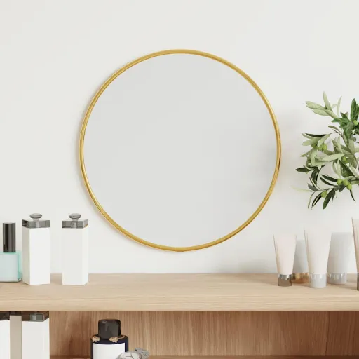 Espelho de Parede Ø30 cm Redondo Dourado