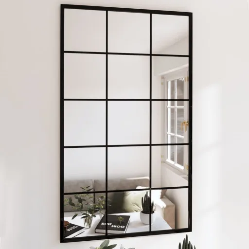 Espelhos de Parede   100x60 cm Metal Preto (6 pcs)