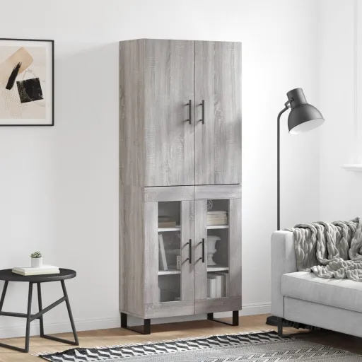 Armário Alto 69,5x34x180 cm Derivados de Madeira Sonoma Cinza