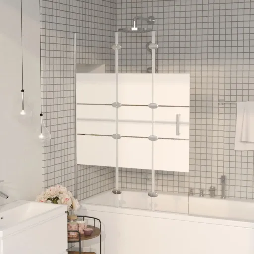 Divisória de Chuveiro Dobrável ESG 100x140 cm Branco