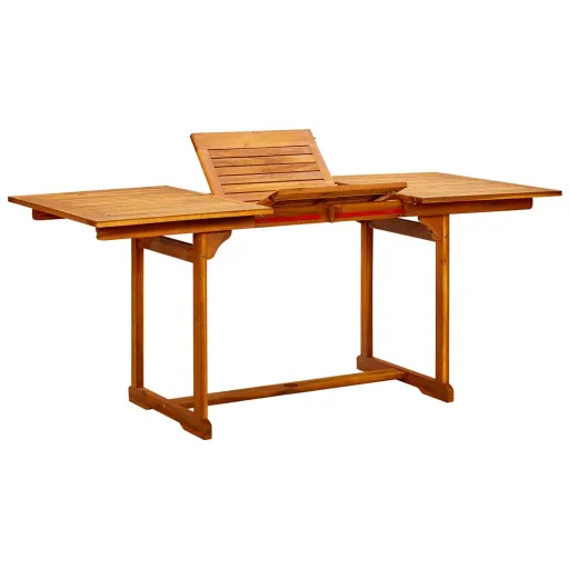 Mesa de Jantar p/ Jardim (120-170)X80x75 cm Acácia Maciça