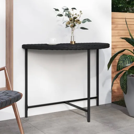 Mesa de Jardim 100x50x75 cm Vime PE Preto
