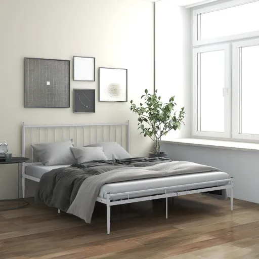 Estrutura de Cama 180x200 cm Metal Branco