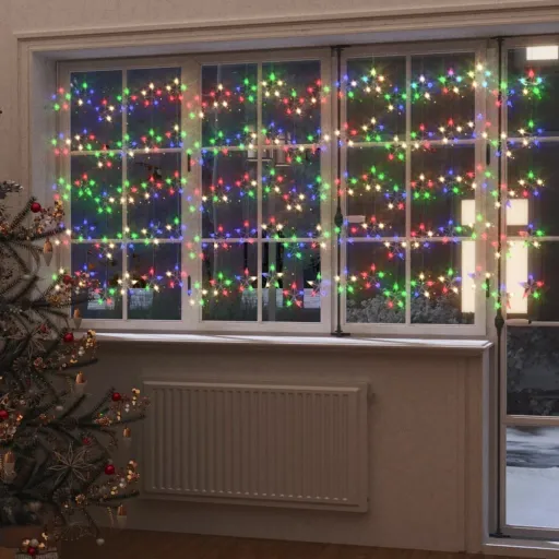Cortina de Iluminação c/ Estrelas 500 LEDs 8 Funções Colorido