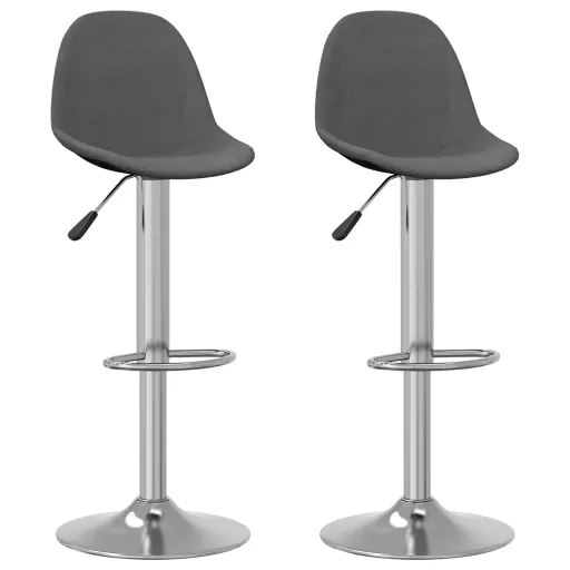 Bancos de Bar   Tecido Cinzento-Escuro (2 pcs)