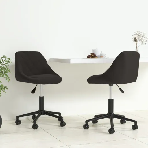 Cadeiras de Jantar Giratórias   Veludo Preto (2 pcs)