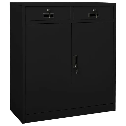 Armário de Escritório 90x40x102 cm Aço Preto