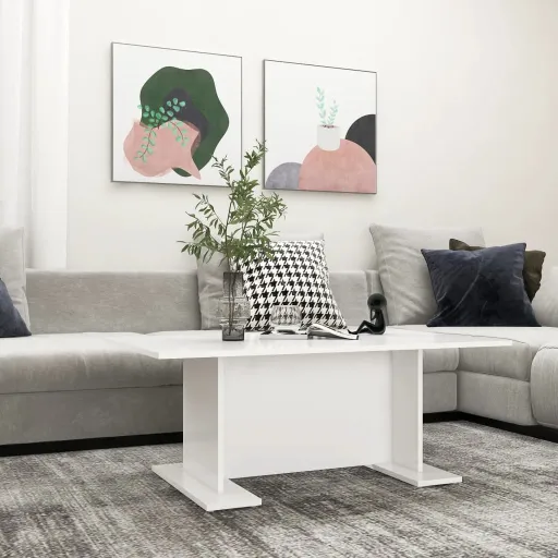 Mesa de Centro 103,5x60x40 cm Derivados de Madeira Branco