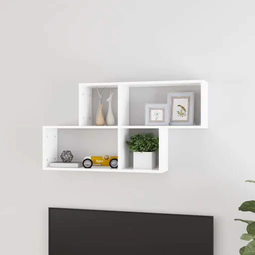 Estante de Parede 100x18x53 cm Derivados de Madeira Branco