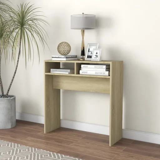 Mesa Consola 78x30x80 cm Derivados de Madeira Carvalho Sonoma