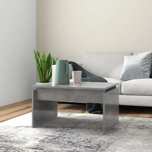 Mesa de Centro 68x50x38 cm Derivados Madeira Cinzento Cimento
