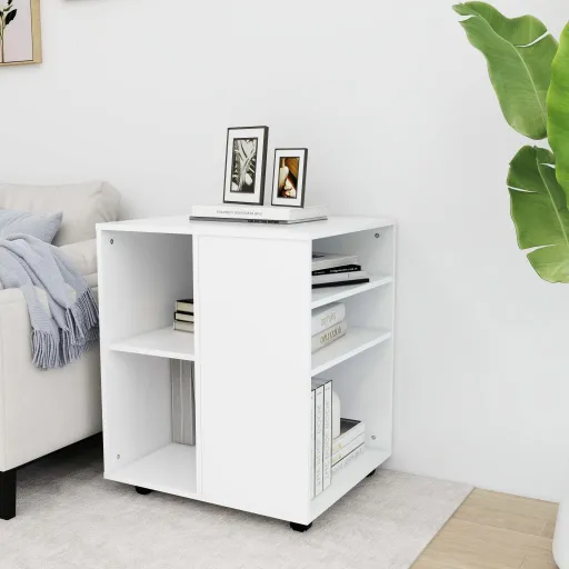 Móvel com Rodas 60x53x72 cm Derivados de Madeira Branco