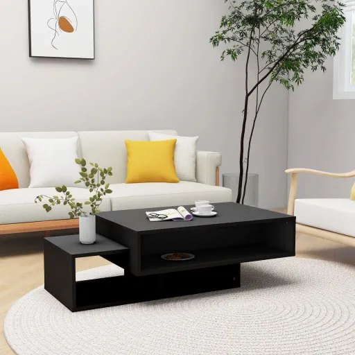 Mesa de Centro 105x55x32 cm Derivados de Madeira Preto