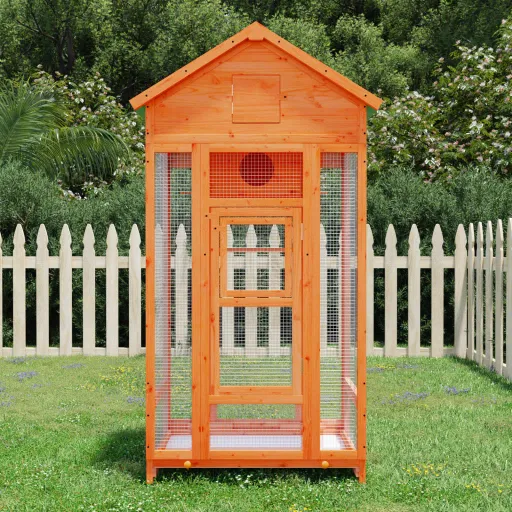 Gaiola para Pássaros 91,5x53x170 cm Pinho Maciço Castanho