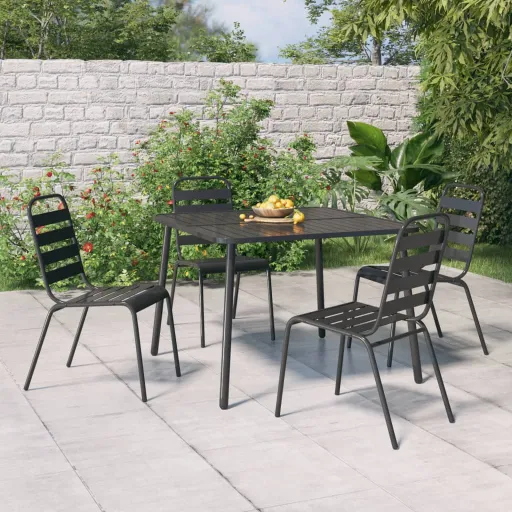 Mesa de Jardim 100x100x71 cm Aço Antracite