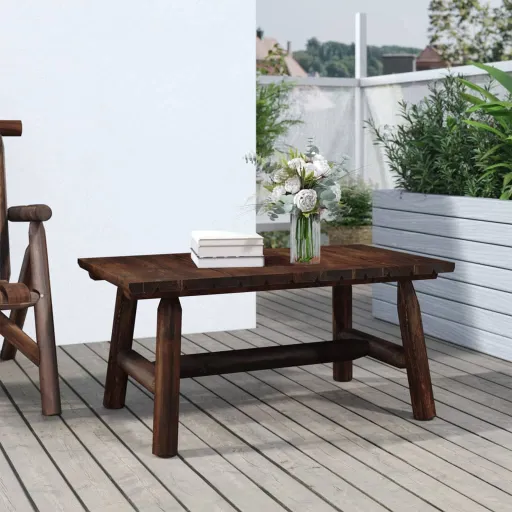 Mesa de Centro 90x50x41 cm Madeira de Abeto Maciça