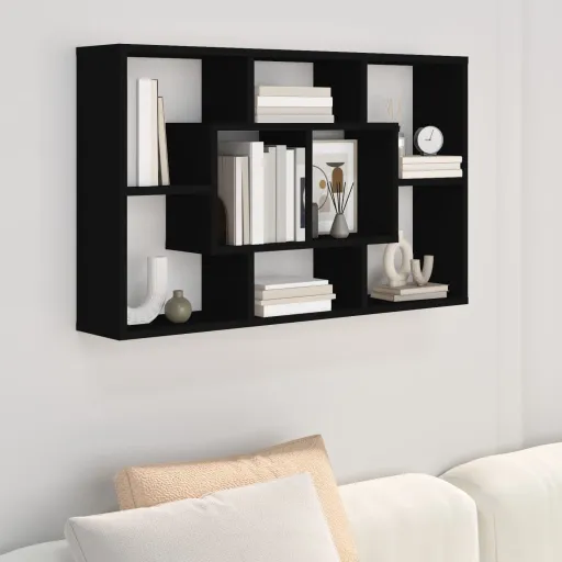 Prateleira de Parede 85x16x52,5 cm Derivados de Madeira Preto