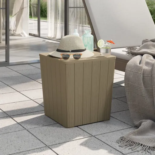 Mesa de Jardim com Tampa Removível Polipropileno Castanho-Claro