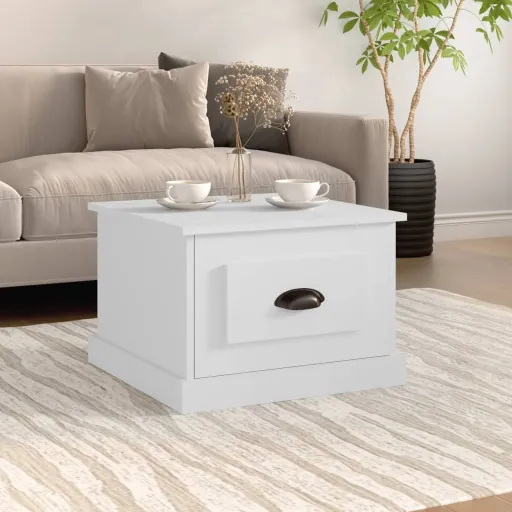 Mesa de Centro 50x50x35 cm Derivados Madeira Branco