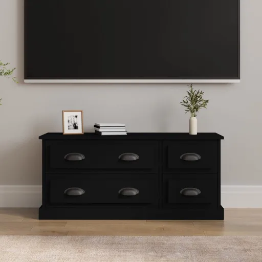 Móvel de TV 100x35,5x45 cm Derivados de Madeira Preto